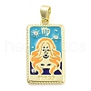 Rack Plating Brass Micro Pave Clear Cubic Zirconia Pendants KK-S371-02G-07-1