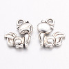 Tibetan Style Alloy Fox Charms X-PALLOY-ZN60070-AS-RS-2