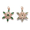 Brass Cubic Zirconia Pendants X-ZIRC-O044-02G-RG-2