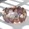 Oval Natural Amethyst Lace Agate Beads Stretch Bracelets for Women Men BJEW-C097-04A-2