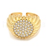 Clear Cubic Zirconia Round Wide Open Cuff Ring RJEW-L121-006G-2