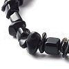 Natural Obsidian Chip Beads Stretch Bracelets BJEW-JB06599-02-5