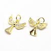 Brass Micro Pave Grade AAA Cubic Zirconia Charms X-ZIRC-P072-01G-NR-2
