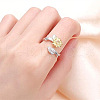Sunflower Alloy with Rhinestone Adjustable Cuff Rings FS-WG522AE-01-1