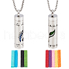 DELORIGIN 2Pcs 2 Styles Anti-Tarnish Stainless Steel Mini Hollow Column Perfume Bottle Necklaces NJEW-DR0001-02A-1