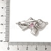 Flower Brass Micro Pave Cubic Zirconia Fold Over Clasps KK-A227-17P-3