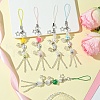Glass & Alloy & Acrylic Mobile Straps HJEW-FS00006-6