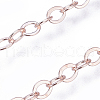 Brass Flat Oval Cable Chains X-CHC025Y-RG-2