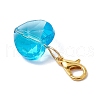 7Pcs 7 Colors Faceted Heart Glass Pendants Decoration HJEW-JM02993-01-5
