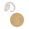 Leaf 304 Stainless Steel Open Cuff Rings for Women RJEW-G338-06P-4