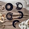 Wood Moon Phase Pendant Decoration HJEW-WH20013-007-4