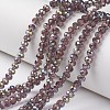Electroplate Transparent Glass Beads Strands EGLA-A034-T4mm-S08-1