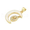 Brass Micro Pave Cubic Zirconia Pendants KK-I723-19G-05-2