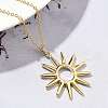 Brass Hollow Sun Pendant Necklaces for Women NJEW-S449-06G-3