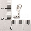 Initial Letter Brass with Cubic Zirconia Charms KK-Q814-26L-P-3