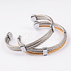 Tarnish Resistant Trendy Men's Torque Bangles BJEW-L111-02-3
