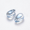 Transparent Spray Painted Glass Charms GLAA-R211-03-D04-2