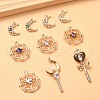 10Pcs 10 Styles Zinc Alloy with Glass Rhinestone Pendants FIND-YW0004-27-5