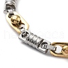 PVD Vacuum Plating 201 Stainless Steel Oval Rectangle Link Chain Bracelet for Men Women BJEW-Z023-06P-2