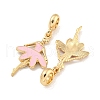 Rack Plating Alloy Enamel Ballet Dancer European Dangle Charms FIND-B034-46G-2