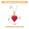 FIBLOOM 4Pcs 4 Colors Brass Micro Pave Cubic Zirconia Heart Pendant Necklaces Set NJEW-FI0001-58-9