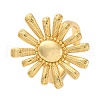 Rack Plating Flower Brass Open Cuff Rings for Women RJEW-S242-11G-1