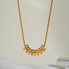 Minimalist Stainless Steel Round Snake Chain Rondelle Beaded Pendant Necklaces for Women GX2969-1-1