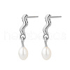 Stainless Steel with Pearl Stud Earrings for Women OJ6889-2-1