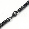 Trendy Men's 201 Stainless Steel Box Chain Necklaces NJEW-L043C-46B-3