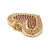 Brass Micro Pave Cubic Zirconia Pendants X-ZIRC-P092-040G-RS-4