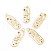 Brass Micro Pave Cubic Zirconia Pendants ZIRC-I043-19G-1