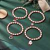 Christmas Theme Handmade Polymer Clay Beaded Stretch Bracelets for Women Men BJEW-JB11313-2