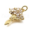 Brass Micro Pave Cubic Zirconia Pendants KK-S523-07G-2