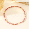 Natural Rhodonite Round Beads Stretch Bead Bracelets for Women CQ7665-1-1