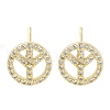 Brass Micro Pave Clear Cubic Zirconia Studs Earring EJEW-S217-G20-1