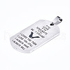 Tarnish Resistant 201 Stainless Steel Quote Pendants X-STAS-T044-227P-3