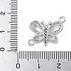 Rack Plating Brass Micro Pave Clear Cubic Zirconia Butterfly Connector Charms KK-A234-077P-3