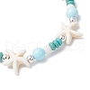 Dyed Synthetic Turquoise & Natural Howlite Beads Bracelets for Women BJEW-JB11794-03-4