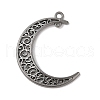 Tibetan Style Alloy Hollow Moon Links TIBEP-5312-B-FF-1