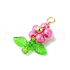 10Pcs 10 Colors Pearlized Glass Pearl Pendants PALLOY-JF03388-4