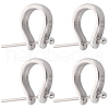 Beebeecraft 4Pcs 925 Sterling Silver Teardrop Pendant Bails with Ball Head Pins STER-BBC0001-92-1