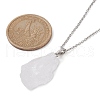 Natural Quartz Crystal Nugget Pendant Necklaces NJEW-JN04507-05-3
