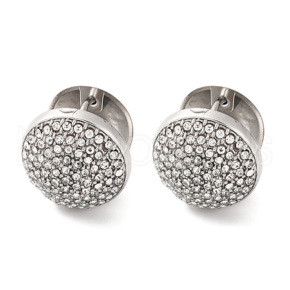 PVD Vacuum Plating 304 Stainless Steel Rhinestone Hoop Earrings for Women EJEW-Z076-06P-05-1