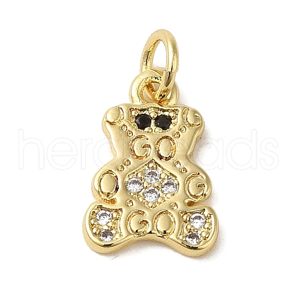 Brass Micro Pave Clear Cubic Zirconia Pendants KK-R162-004B-G-1