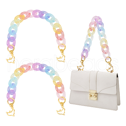 WADORN Transparent Acrylic Chains Bag Handles AJEW-WR0001-89-1