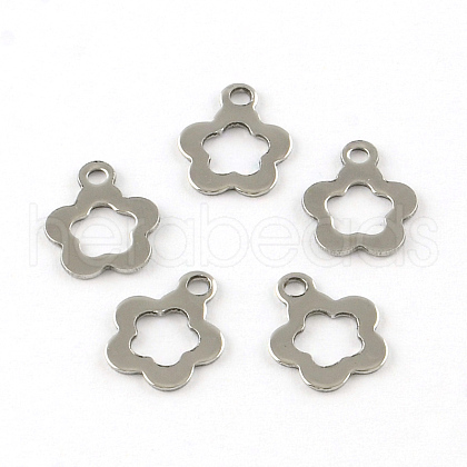 Flower 201 Stainless Steel Charm Pendants STAS-R075-04-1