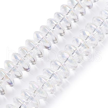 Transparent Electroplate Glass Beads Strands EGLA-N012-19C-1