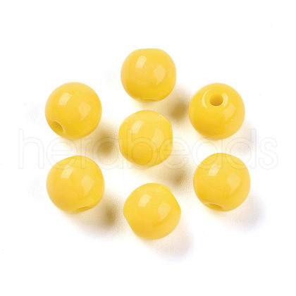 Opaque Solid Color Glass Beads GLAA-N007-6mm-A06-1