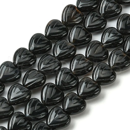 Natural Black Onyx Beads Strands G-D067-E01-1