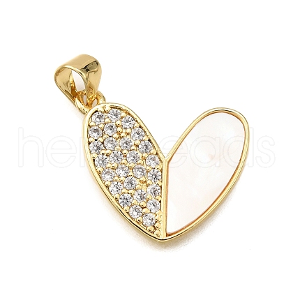 Brass Micro Pave Cubic Zirconia Pendants KK-K401-10G-1